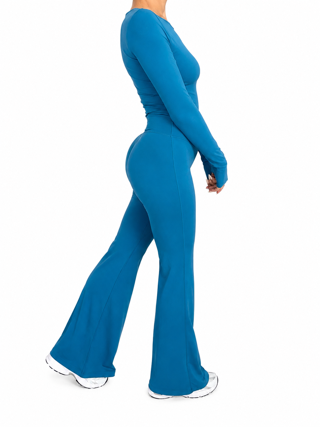 Pantalon flare Bleu Océan